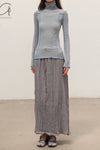 BASERANGE Turtleneck T-shirt sweater TTOMT series collection Organic cotton Portugal BAS-TTOMT-RB-SP25-BOW BLUE TTOMT-RI-000